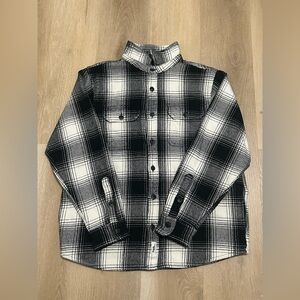 Frank & Oak Black and White Plaid Button-Up Shirt